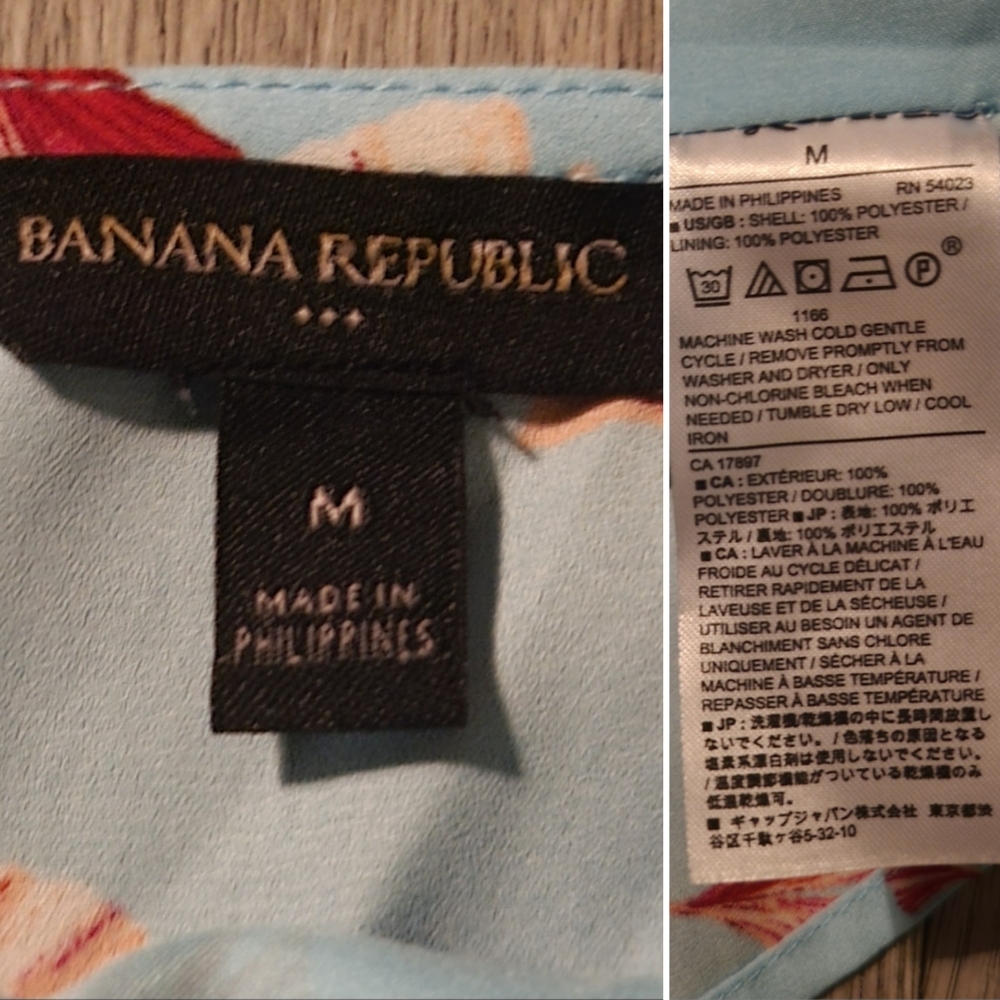 Banana Republic pink tulip sky blue camisol tank, size Medium - Picture 11 of 11